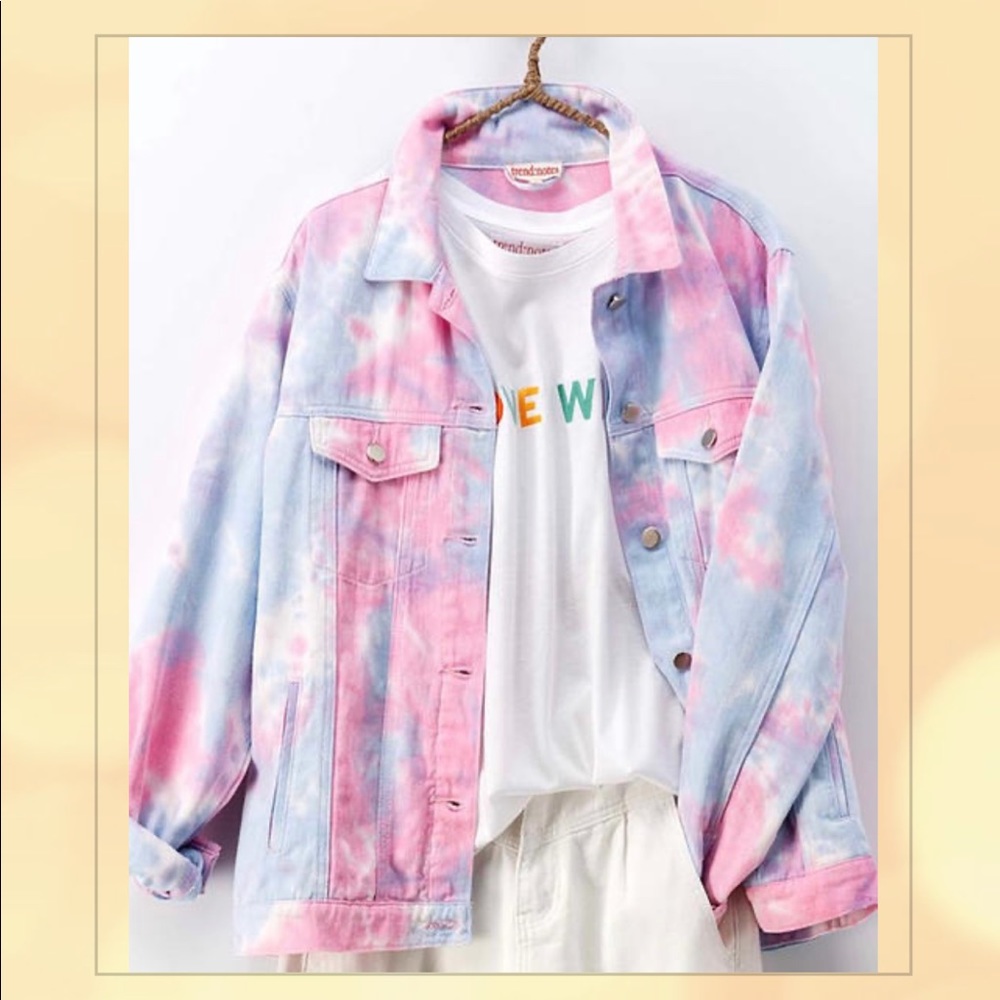 Tie Dye Button Up Denim Jacket
